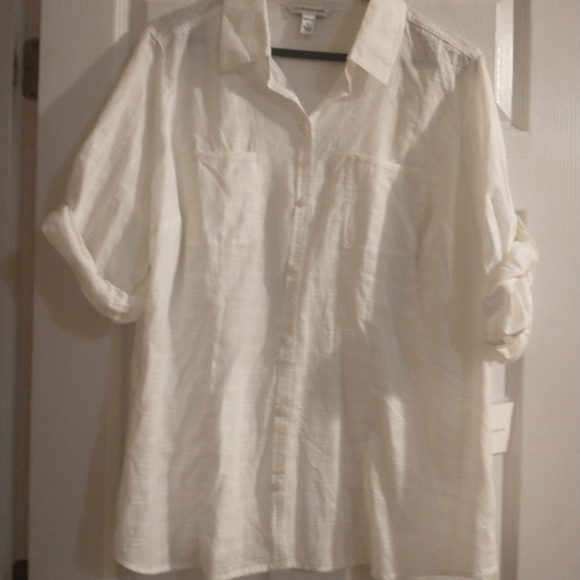 🩷 Croft & borrow NWT 100 % cotton button up size 1xl - Picture 1 of 4
